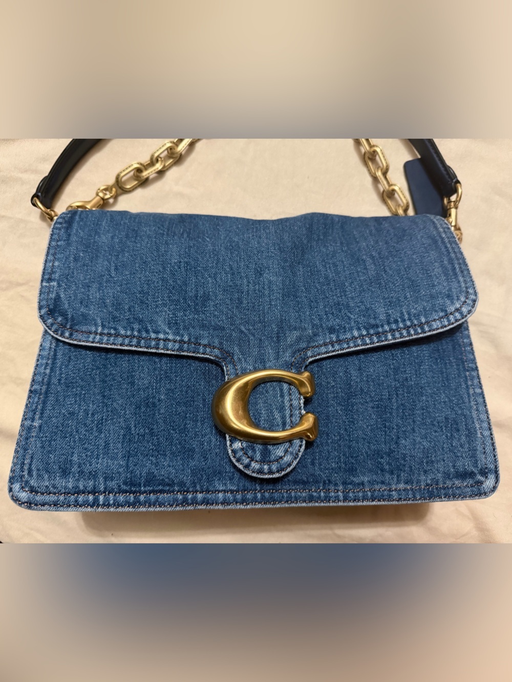 Coach Tabby 30 with Chain Denim Handbag - Picture 5 of 13